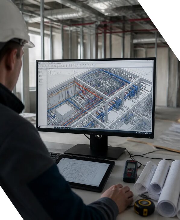 Создание BIM модели инженерных сетей для объектов в Новодвинске